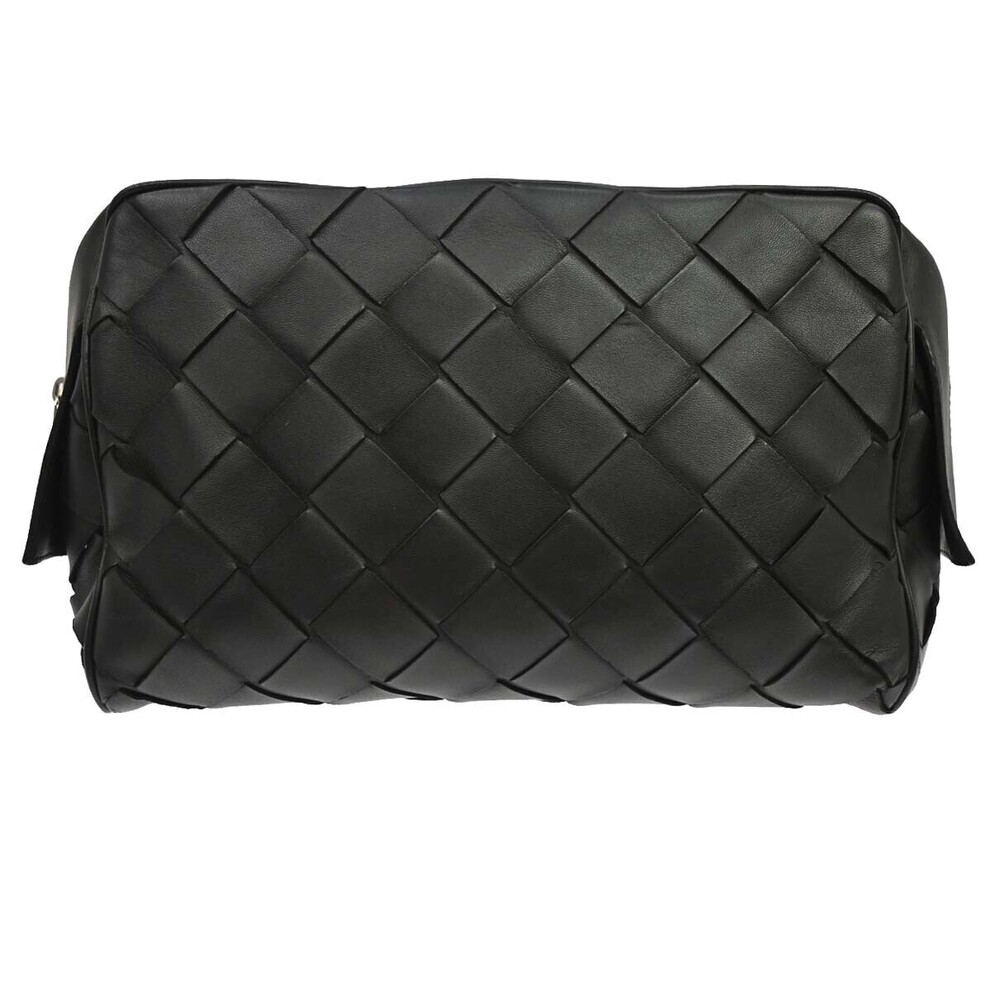 Bottega Veneta Zip Clutch Leather with Intrecciato Snakeskin Detail